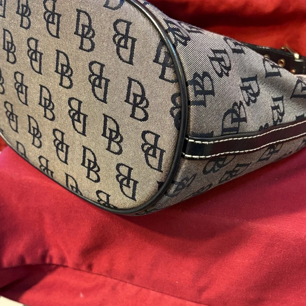 Dooney & Bourke Tan and Black Logo Hobo Bag